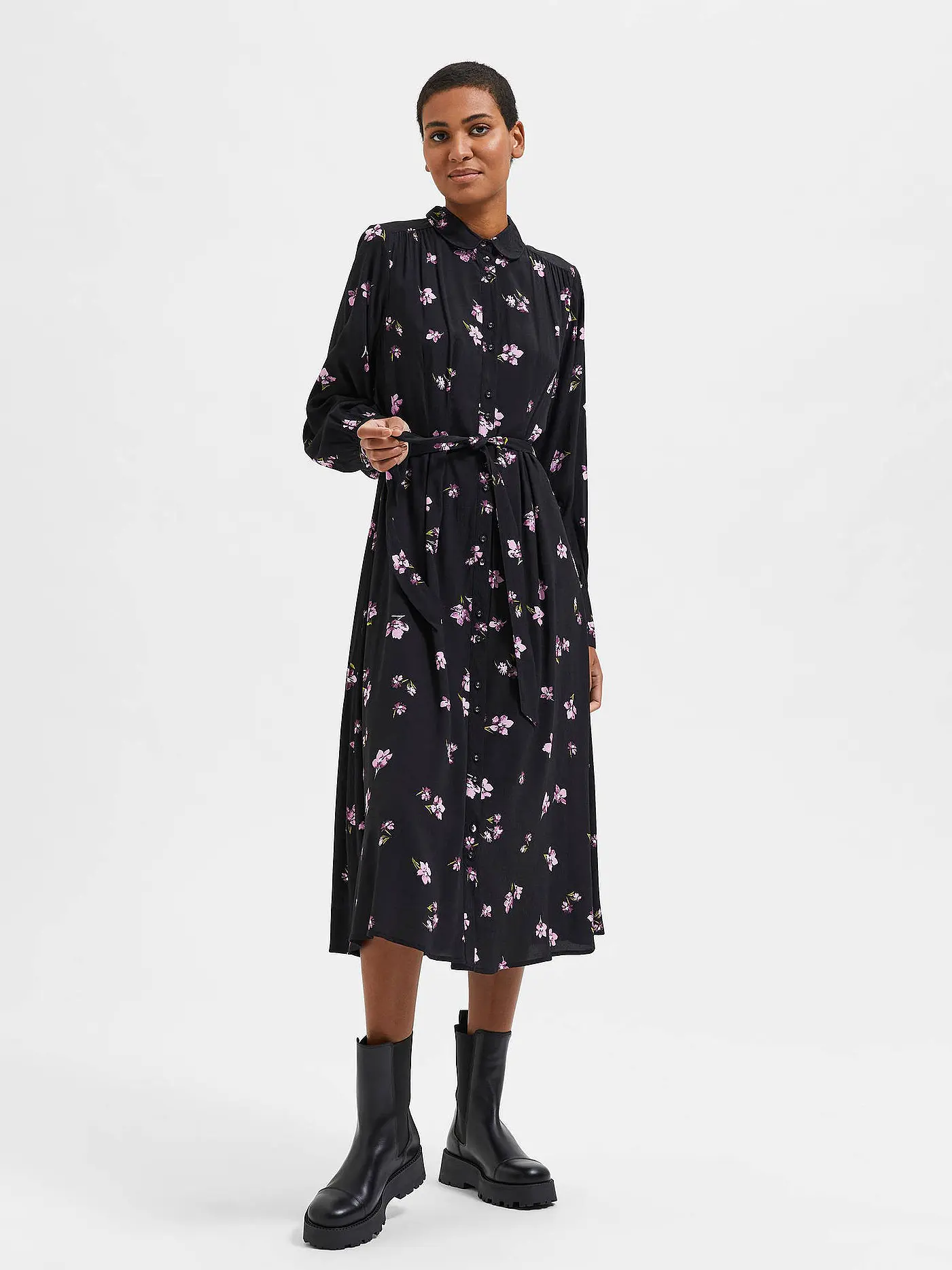 SELECTED FEMME | Hemdblusenkleid SLFWALDA | schwarz